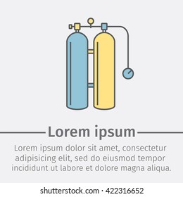 Diving cylinder line icon.