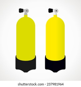 Diving cylinder. yellow color. vector format.