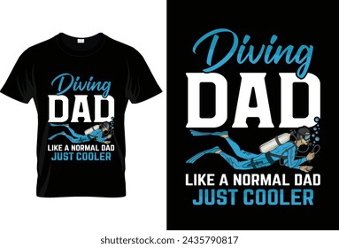 Diving Dad Unique Male T shirt Design