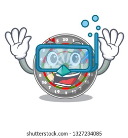 Diving dartboard in the shape of mascot