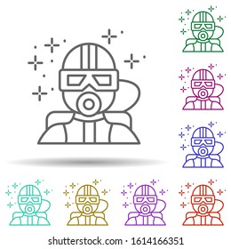 Diving diver in multi color style icon. Simple thin line, outline vector of diving icons for ui and ux, website or mobile application