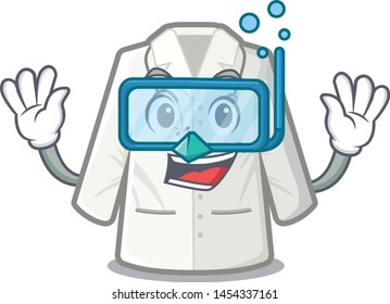 Diving doctor coat isolated in the character