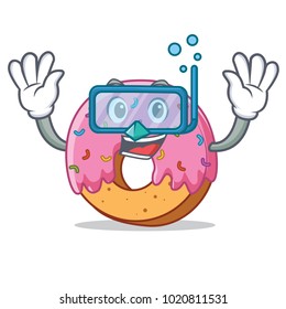 Diving Donut character cartoon style
