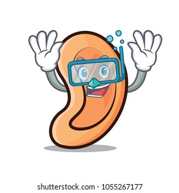 Diving Ear character cartoon style
