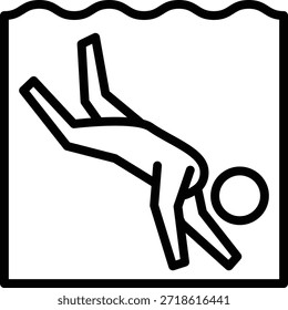 Vector editable de la etiqueta engomada del estilo de la historieta del buceo