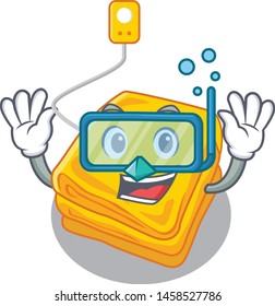 Diving electric blanket isolated with the cartoon