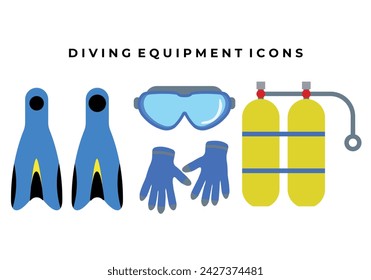 diving equipment icon logo vector illustrator design