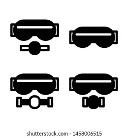 Diving equipment icon set , black color