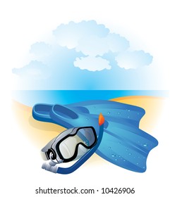 Diving equipment. Vector.