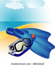 Diving equipment. Vector.