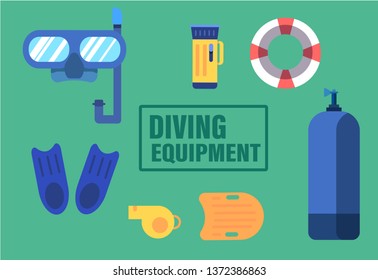 Diving equipment ,vector illustration