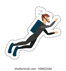 diving extreme sport icon vector illustration design