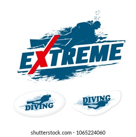 Diving. Extreme Sport. Scuba Diver