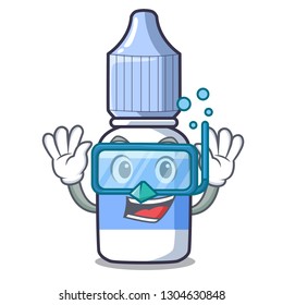 Diving eye drops above mascot wood tables
