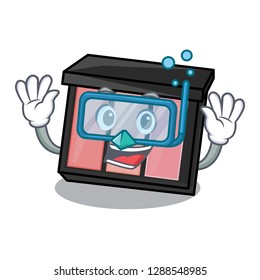 Diving eye shadow isolated with the mascot