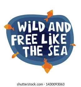 Diving fans stylized lettering for t-shirt print