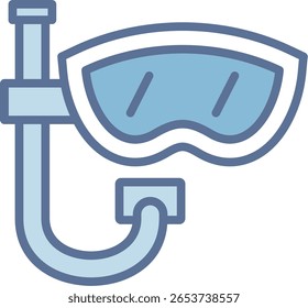 Icono de tono azul lleno de buceo