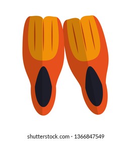 Diving fins equipment cartoon