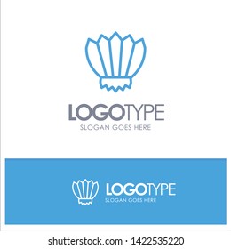 Diving, Fins, Flippers, Ocean, Outdoor Blue Outline Logo Place for Tagline