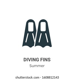 Diving fins glyph icon vector on white background. Flat vector diving fins icon symbol sign from modern summer collection for mobile concept and web apps design.