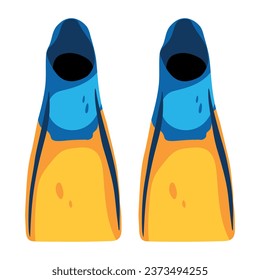 Diving fins icon in flat style 