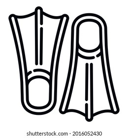 Diving fins icon. Outline diving fins vector icon for web design isolated on white background