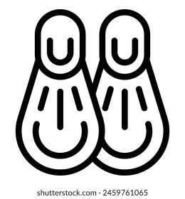 Diving fins icon outline vector. Snorkeling flippers. Deep ocean exploring shoes