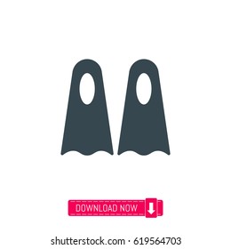 Diving fins icon, vector