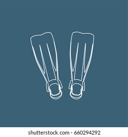 Diving fins icon, vector illustration design. Summer objects collection.