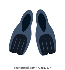 Diving fins isolated