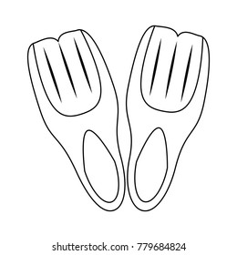 Diving fins isolated