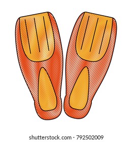 Diving fins isolated