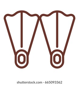 diving fins isolated icon