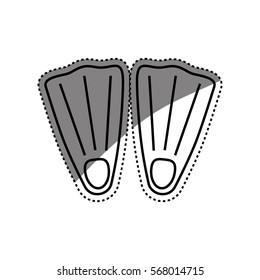 Diving fins isolated icon vector illustration graphic design