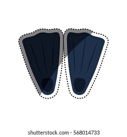 Diving fins isolated icon vector illustration graphic design