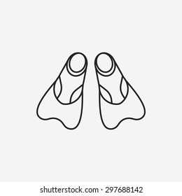 diving fins line icon
