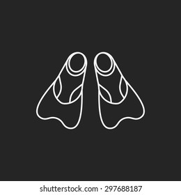 diving fins line icon