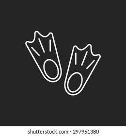 diving fins line icon