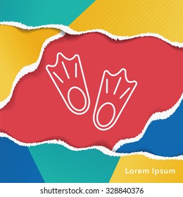 diving fins line icon
