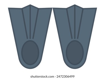 Diving fins on white background