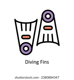 Diving Fins  vector Filled outline Design illustration. Symbol on White background EPS 10 File 