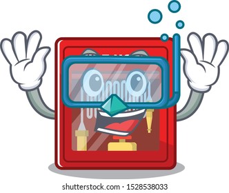 Diving fire hose cabinet isolated with character