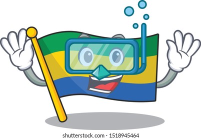 Diving flag gabon flown on mascot pole