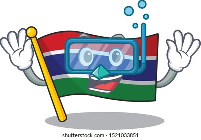 Diving flag gambia mascot shape the character