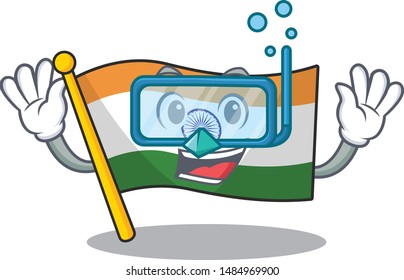 Diving flag indian with the mascot shape