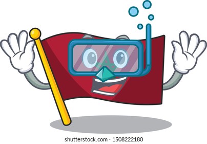 Diving flag morocco cartoon shaped the mascot