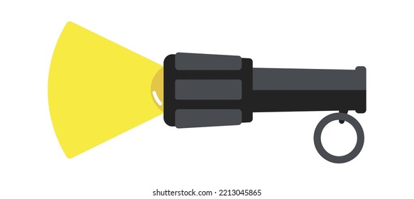 Diving flashlight Underwater Equipment. Vector illustration