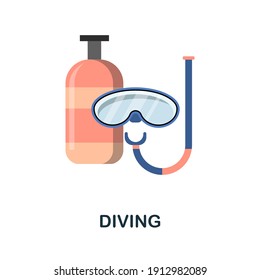 Diving flat icon. Color simple element from diving collection. Creative Diving icon for web design, templates, infographics and more