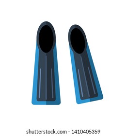 diving flippers in flat style.