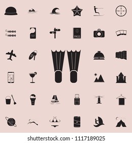 diving flippers icon. Detailed set of summer pleasure icons. Premium quality graphic design sign. One of the collection icons for websites, web design, mobile app on colored background